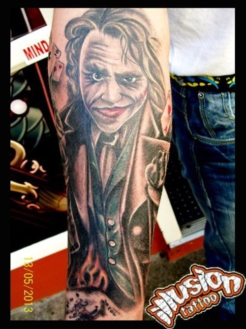 Joker Optical Illusion Tattoo